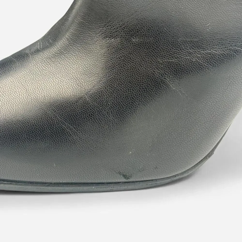 Vintage Gucci Black Leather Knee-high Boots with Horse Bit Detail